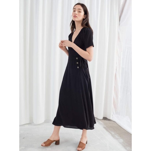 flowy wrap midi dress